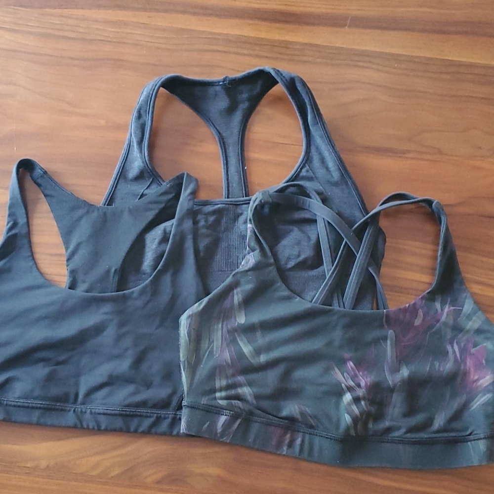 3 lululemon black bras